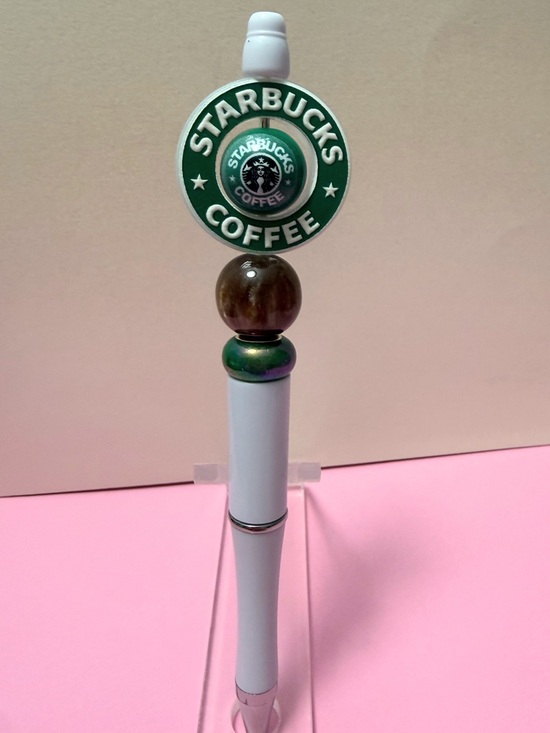 Other - New Coffee Themed Beaded Pen with Spinner Bead